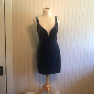 Express blue velvet dress